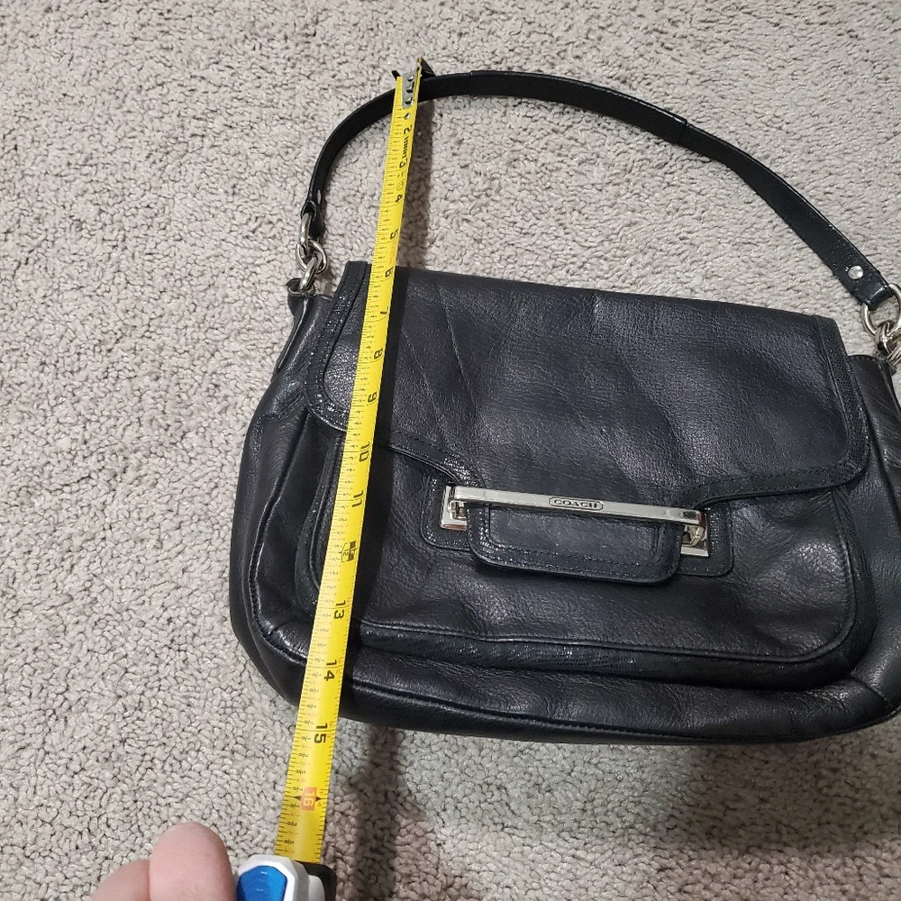 Coach Black Leather Shoulder Bag Comes With Coach Dust Bag